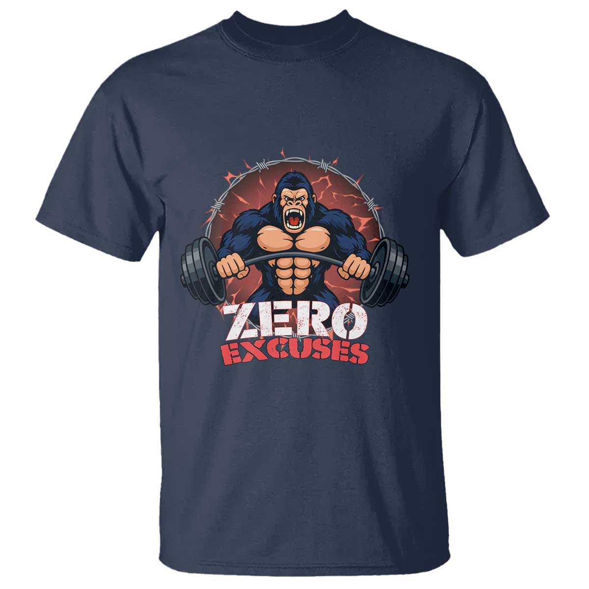 Zero Excuses T Shirt Gorilla Fitness Lover Gift - Wonder Print Shop