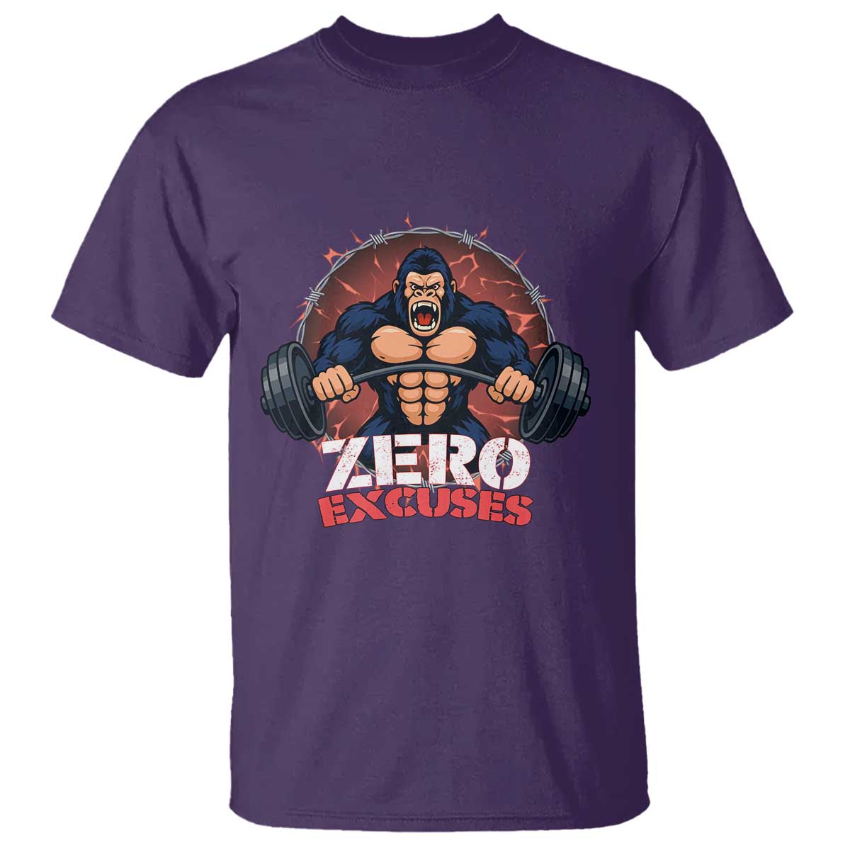 Zero Excuses T Shirt Gorilla Fitness Lover Gift - Wonder Print Shop