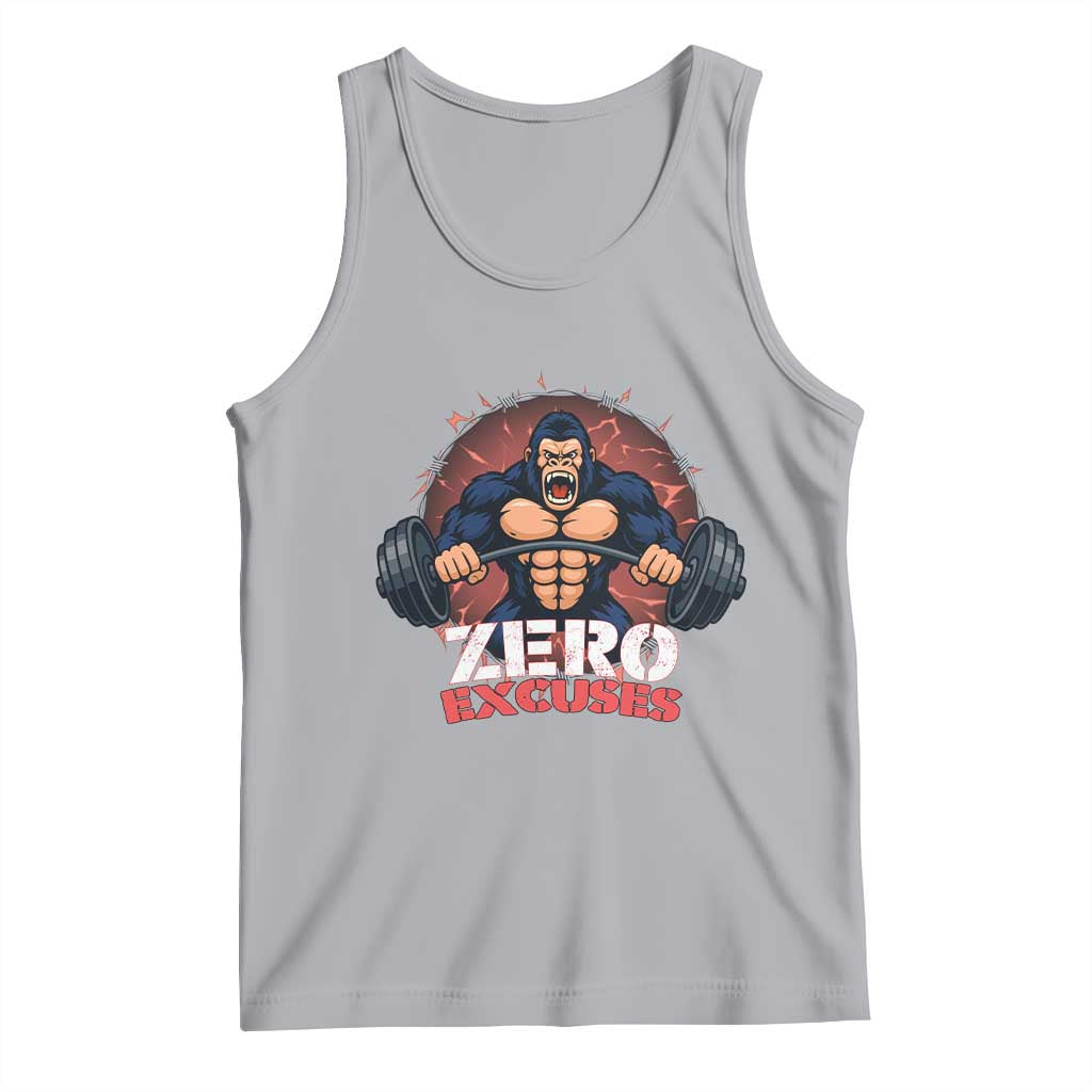 Zero Excuses Tank Top Gorilla Fitness Lover Gift - Wonder Print Shop