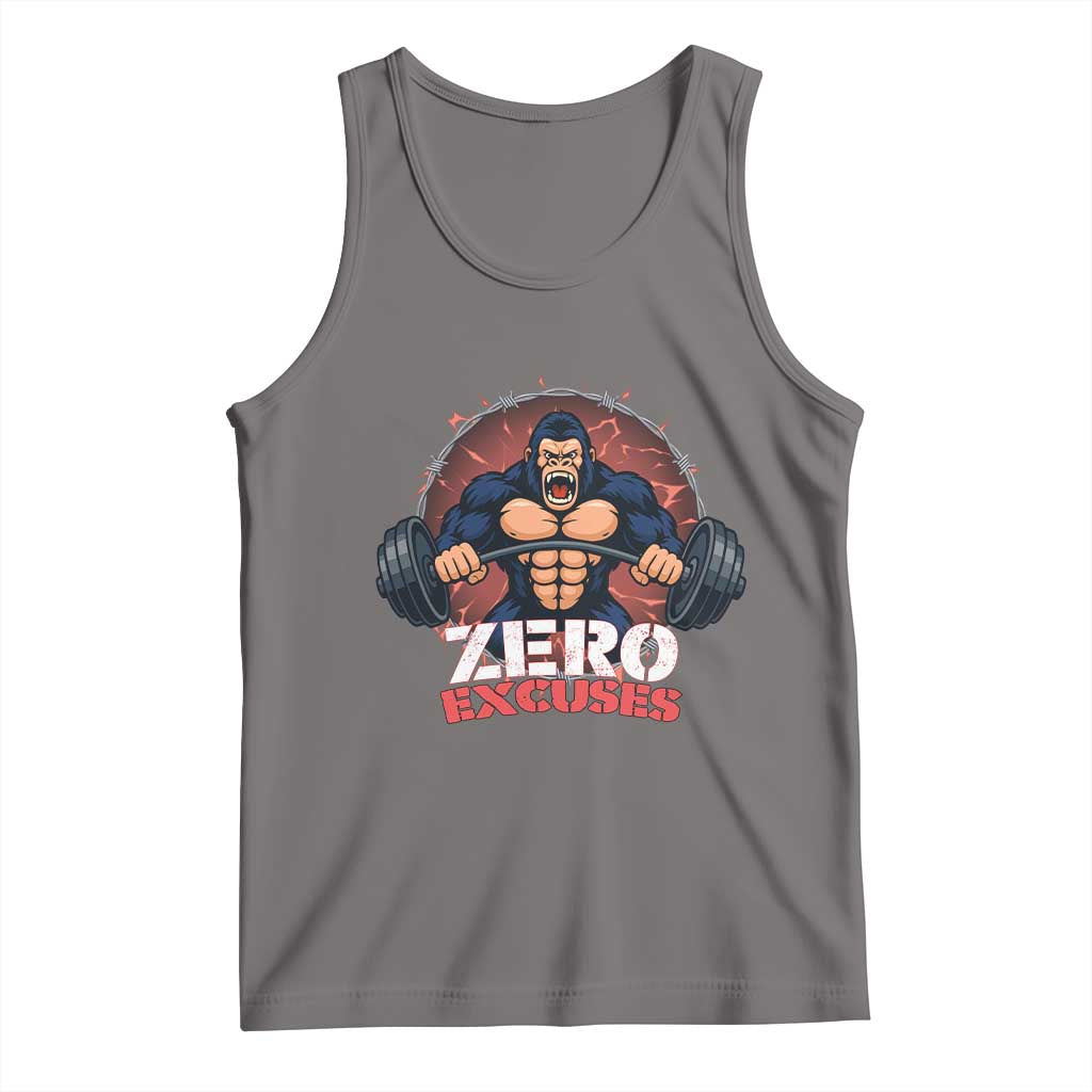 Zero Excuses Tank Top Gorilla Fitness Lover Gift - Wonder Print Shop