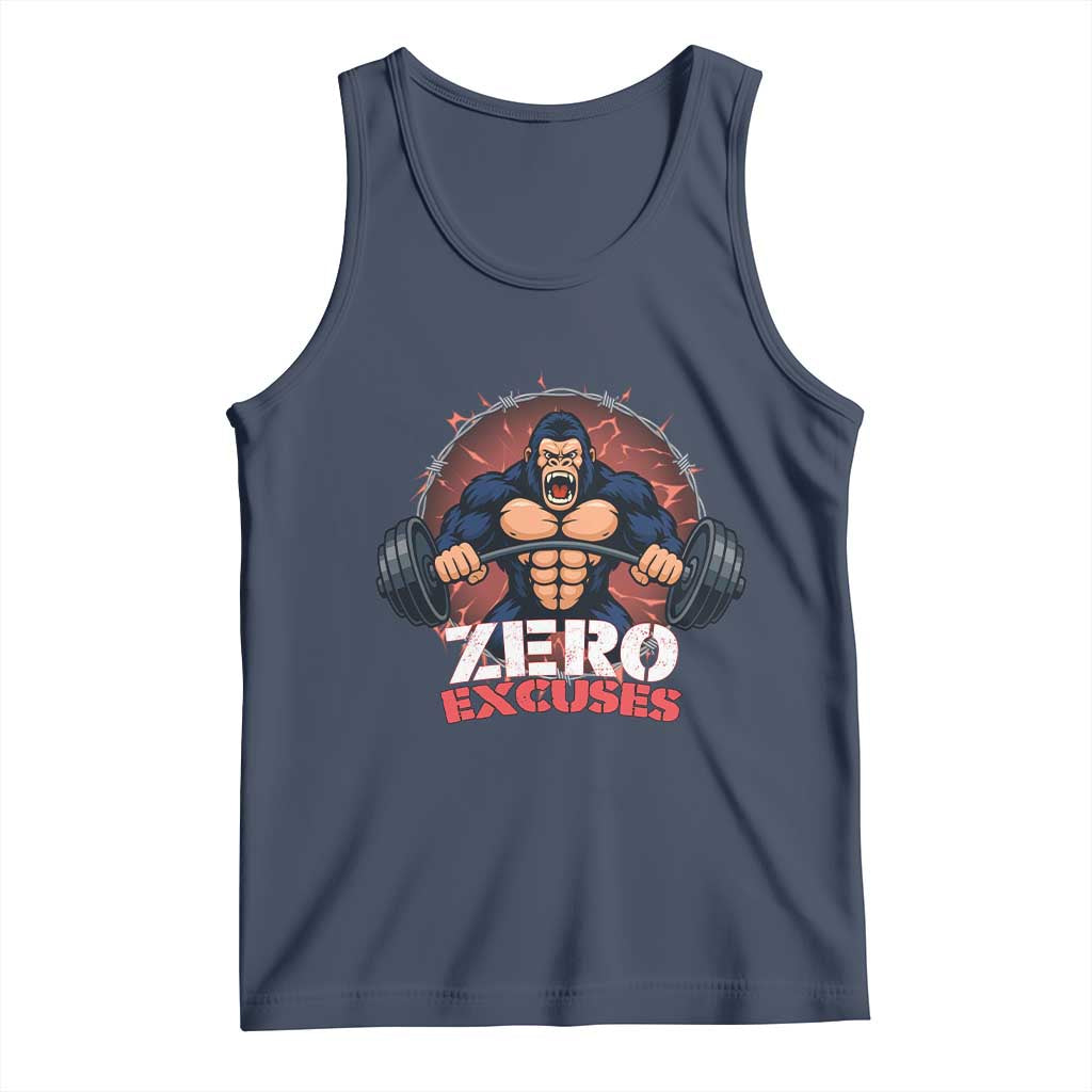 Zero Excuses Tank Top Gorilla Fitness Lover Gift - Wonder Print Shop