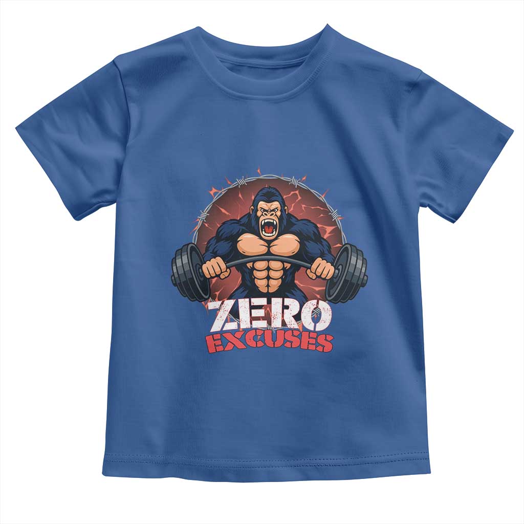 Zero Excuses Toddler T Shirt Gorilla Fitness Lover Gift - Wonder Print Shop
