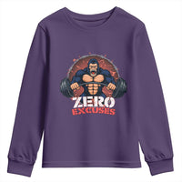 Zero Excuses Youth Sweatshirt Gorilla Fitness Lover Gift - Wonder Print Shop