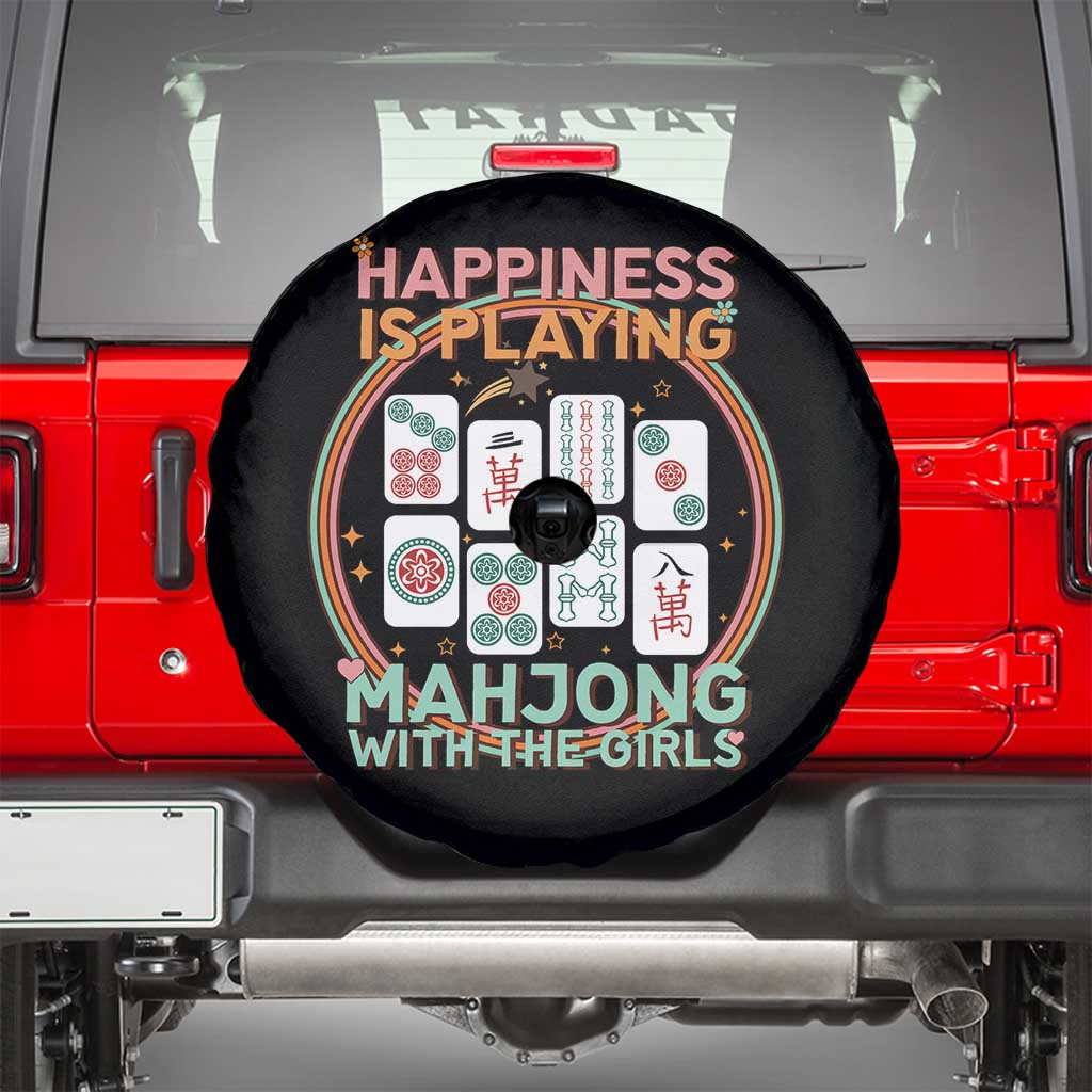 Happiness Is Playing Mahjong With The Girls Spare Tire Cover Mahjong Time - Wonder Print Shop