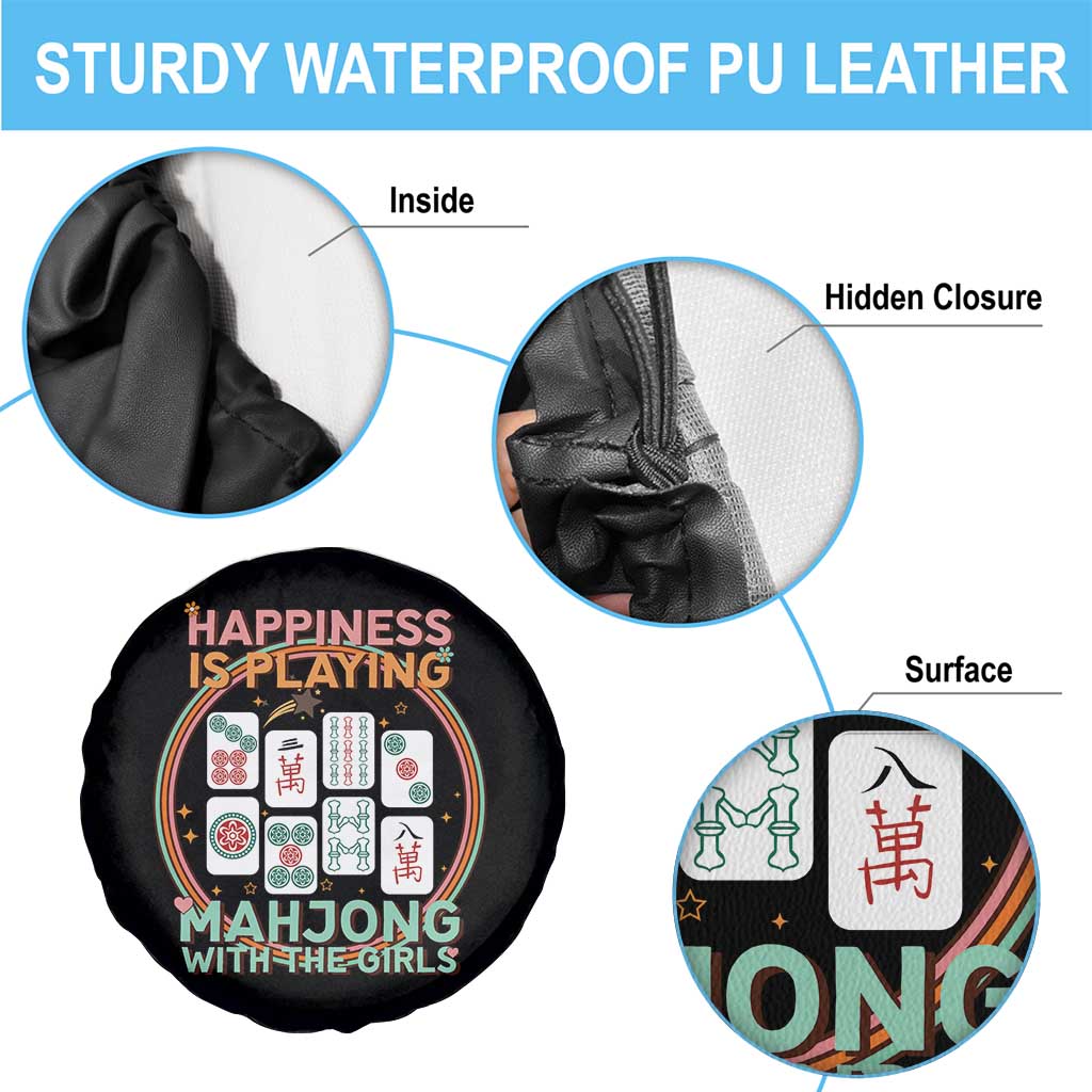 Happiness Is Playing Mahjong With The Girls Spare Tire Cover Mahjong Time - Wonder Print Shop