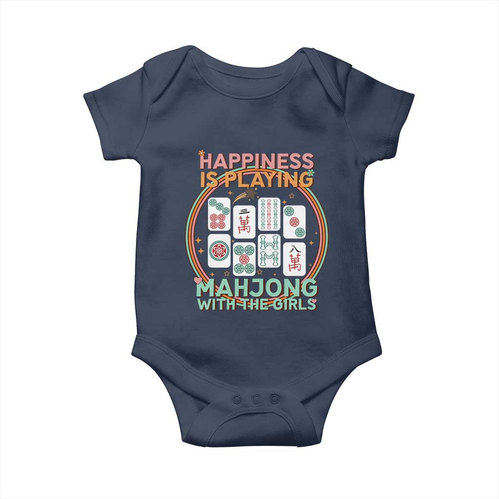 Happiness Is Playing Mahjong With The Girls Baby Onesie Mahjong Time - Wonder Print Shop