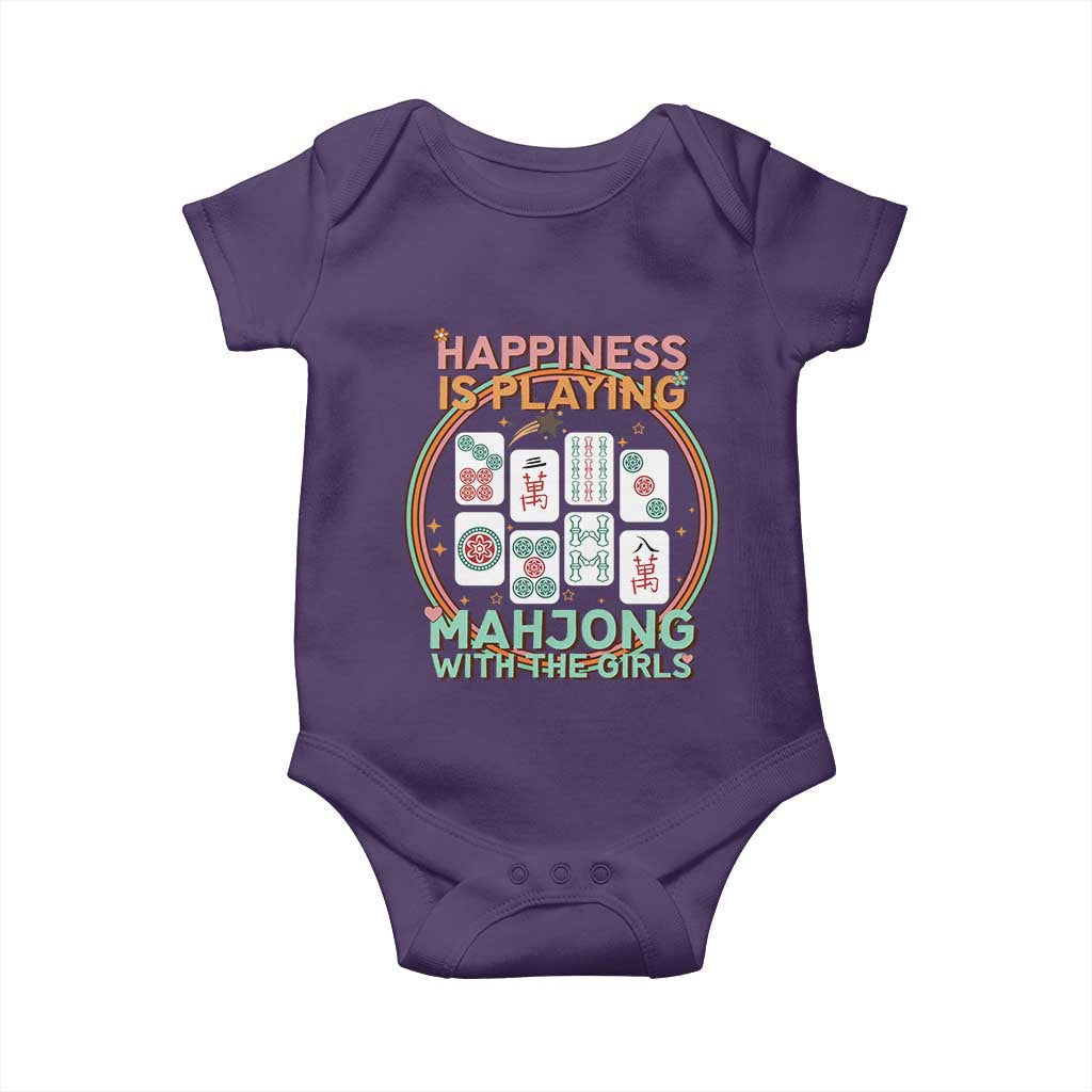 Happiness Is Playing Mahjong With The Girls Baby Onesie Mahjong Time - Wonder Print Shop
