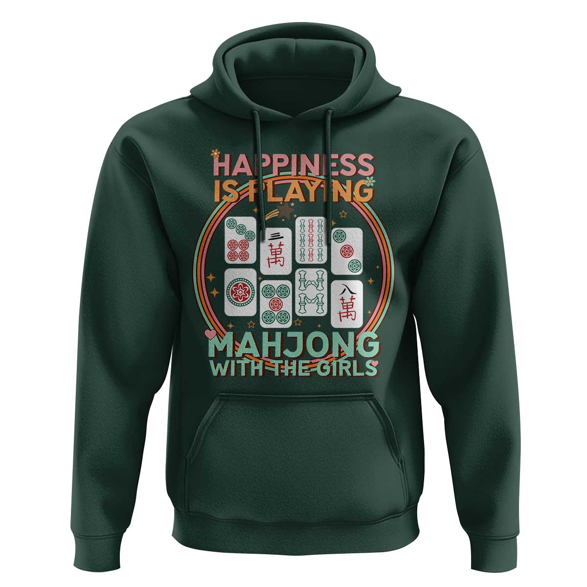 Happiness Is Playing Mahjong With The Girls Hoodie Mahjong Time - Wonder Print Shop