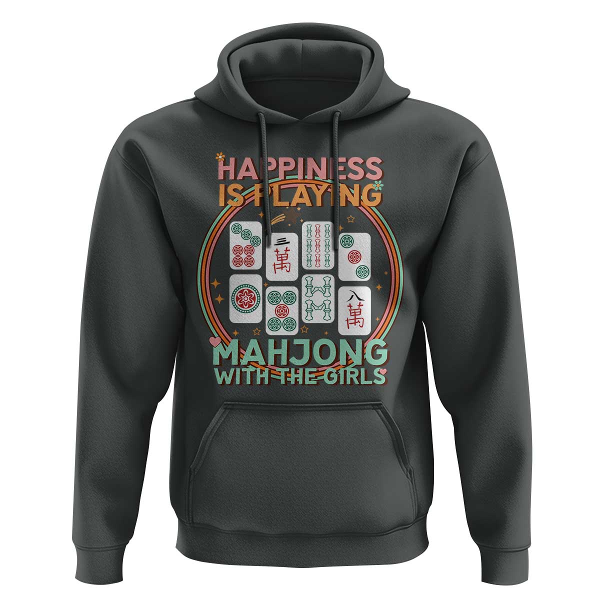 Happiness Is Playing Mahjong With The Girls Hoodie Mahjong Time - Wonder Print Shop