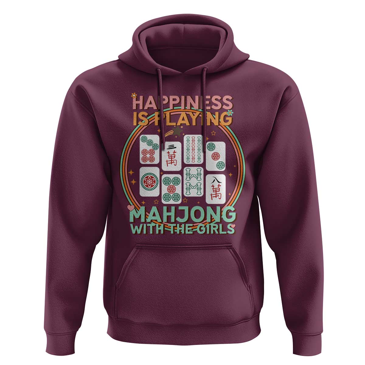 Happiness Is Playing Mahjong With The Girls Hoodie Mahjong Time - Wonder Print Shop