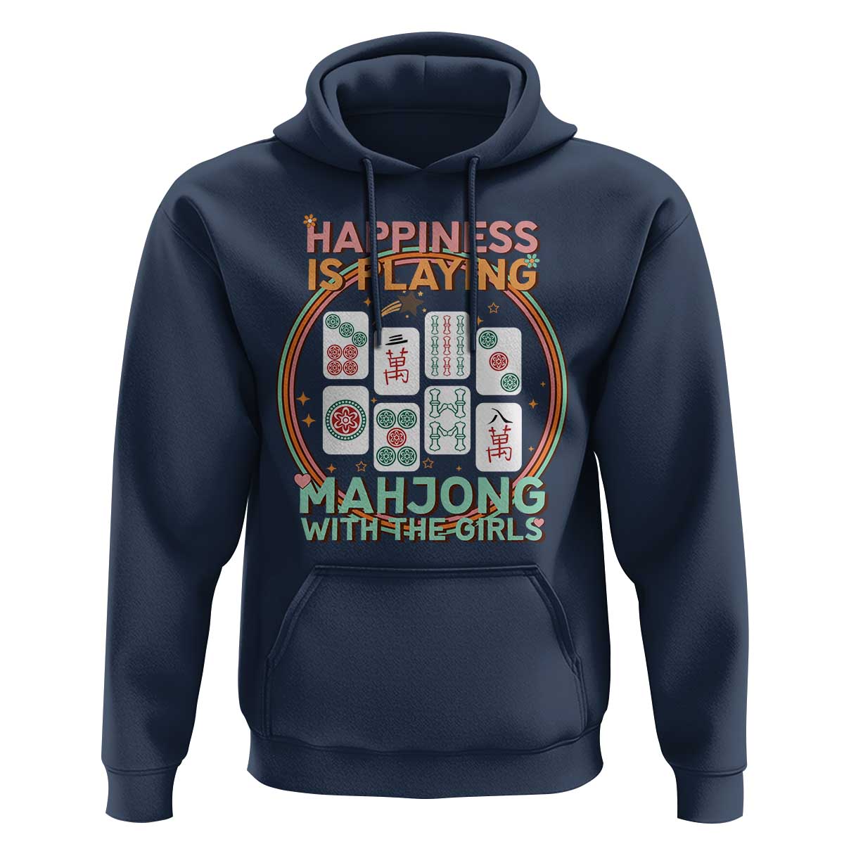 Happiness Is Playing Mahjong With The Girls Hoodie Mahjong Time - Wonder Print Shop