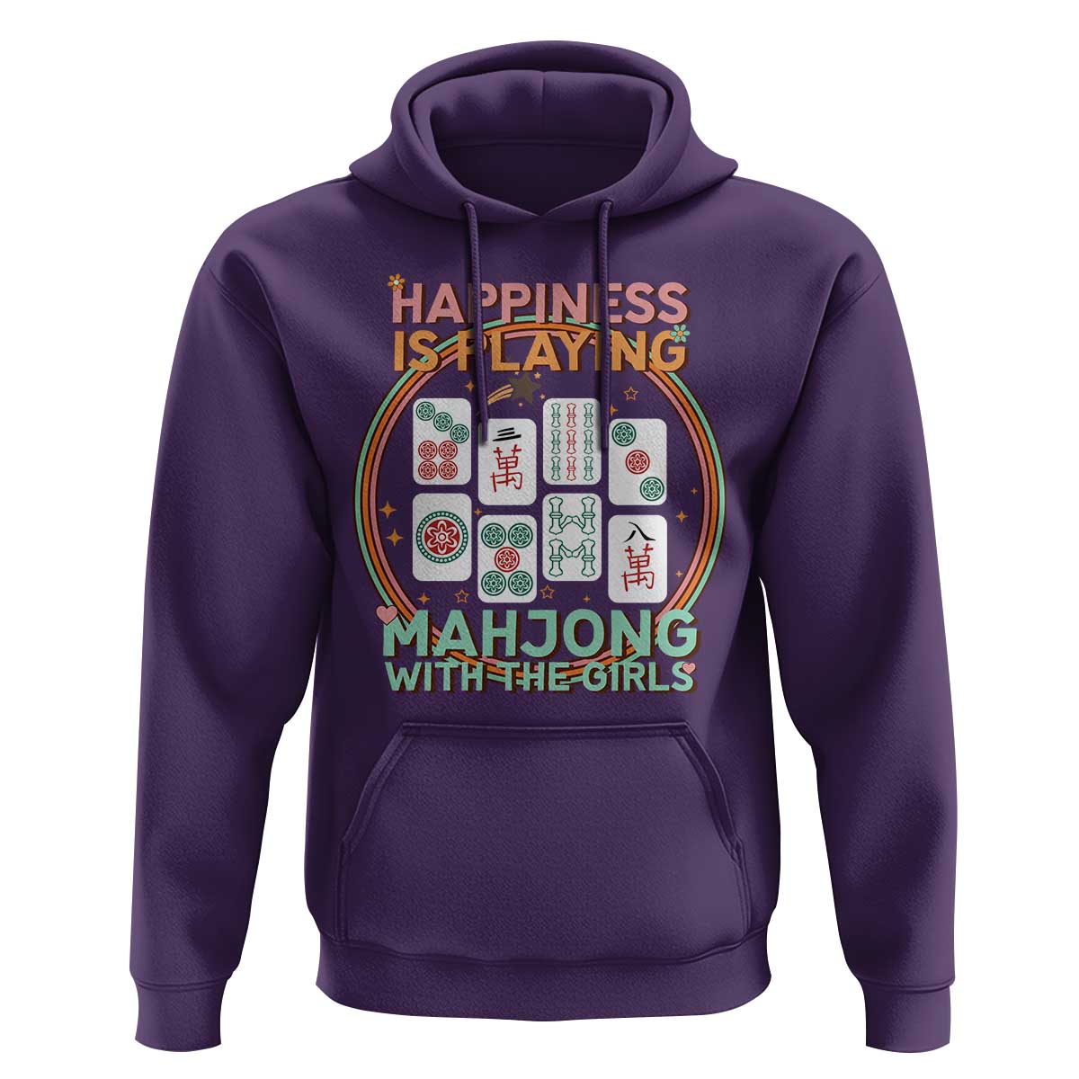 Happiness Is Playing Mahjong With The Girls Hoodie Mahjong Time - Wonder Print Shop