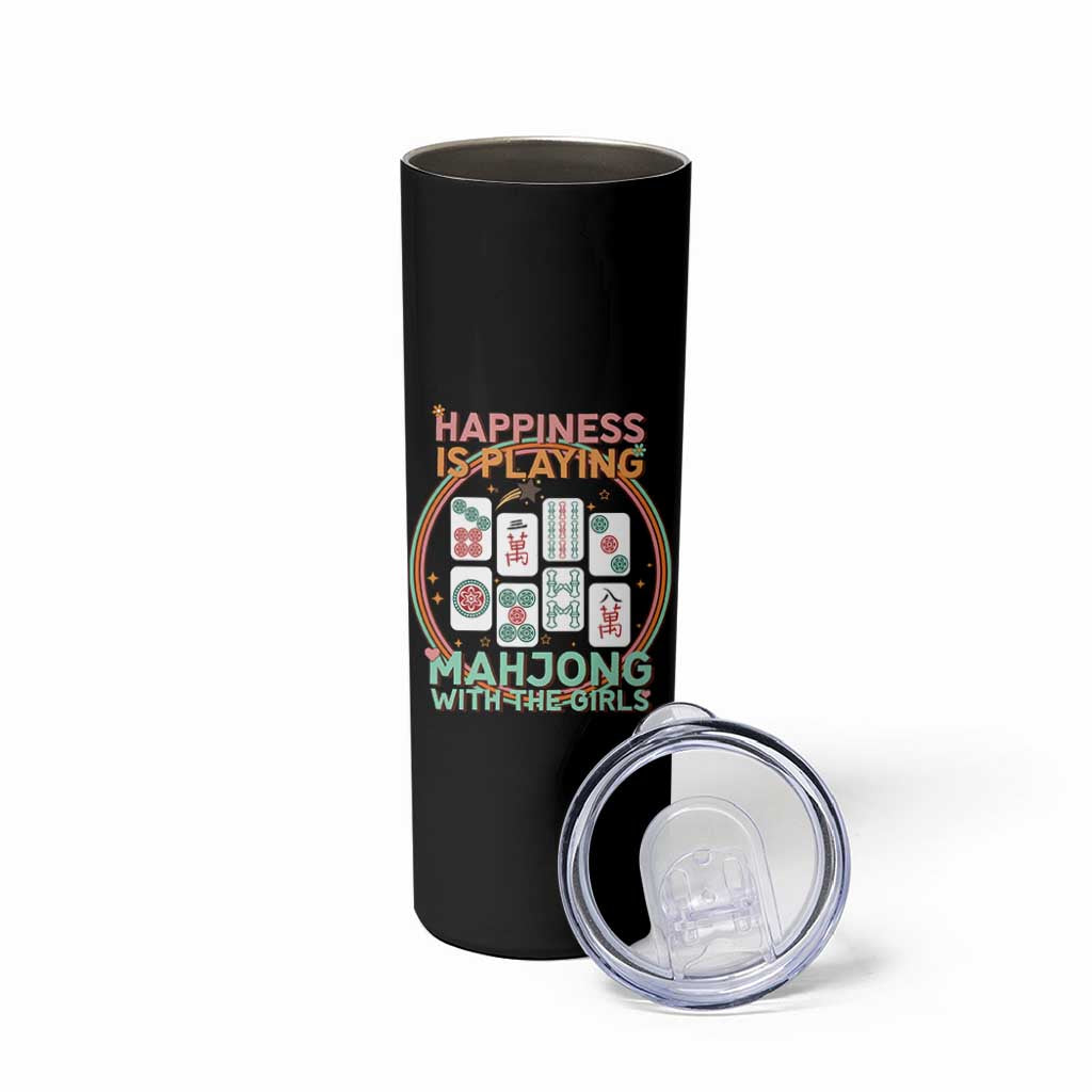 Happiness Is Playing Mahjong With The Girls Skinny Tumbler Mahjong Time