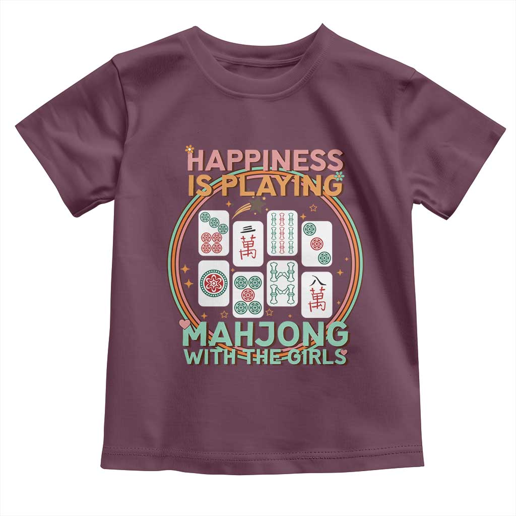 Happiness Is Playing Mahjong With The Girls Toddler T Shirt Mahjong Time - Wonder Print Shop