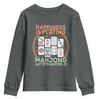 Happiness Is Playing Mahjong With The Girls Youth Sweatshirt Mahjong Time - Wonder Print Shop