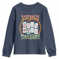 Happiness Is Playing Mahjong With The Girls Youth Sweatshirt Mahjong Time - Wonder Print Shop