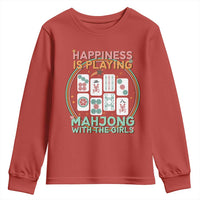 Happiness Is Playing Mahjong With The Girls Youth Sweatshirt Mahjong Time - Wonder Print Shop
