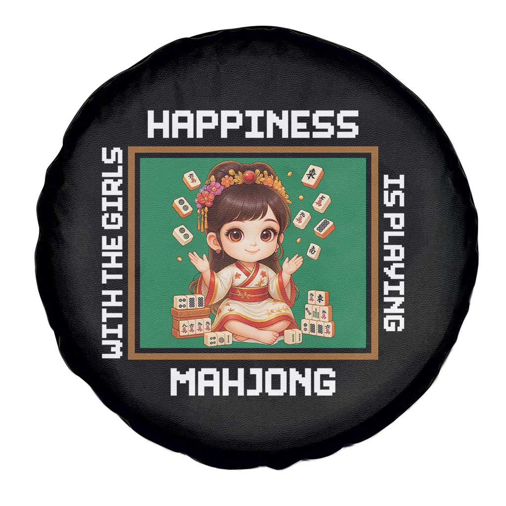 Gambling Chinese Gift Spare Tire Cover Happiness Is Playing Mahjong With The Girls - Wonder Print Shop