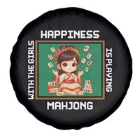 Gambling Chinese Gift Spare Tire Cover Happiness Is Playing Mahjong With The Girls - Wonder Print Shop