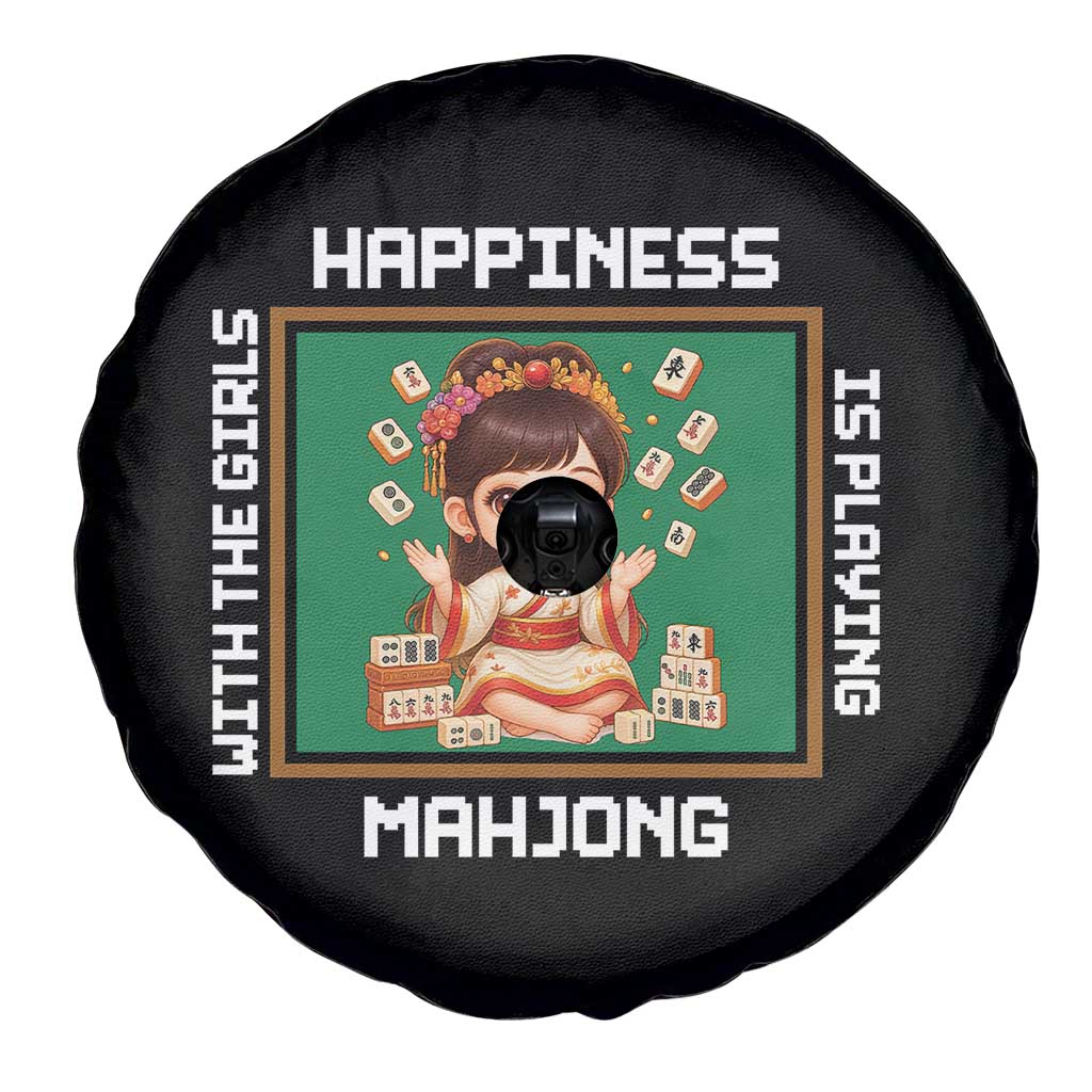 Gambling Chinese Gift Spare Tire Cover Happiness Is Playing Mahjong With The Girls - Wonder Print Shop