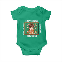 Gambling Chinese Gift Baby Onesie Happiness Is Playing Mahjong With The Girls - Wonder Print Shop