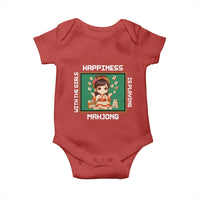 Gambling Chinese Gift Baby Onesie Happiness Is Playing Mahjong With The Girls - Wonder Print Shop