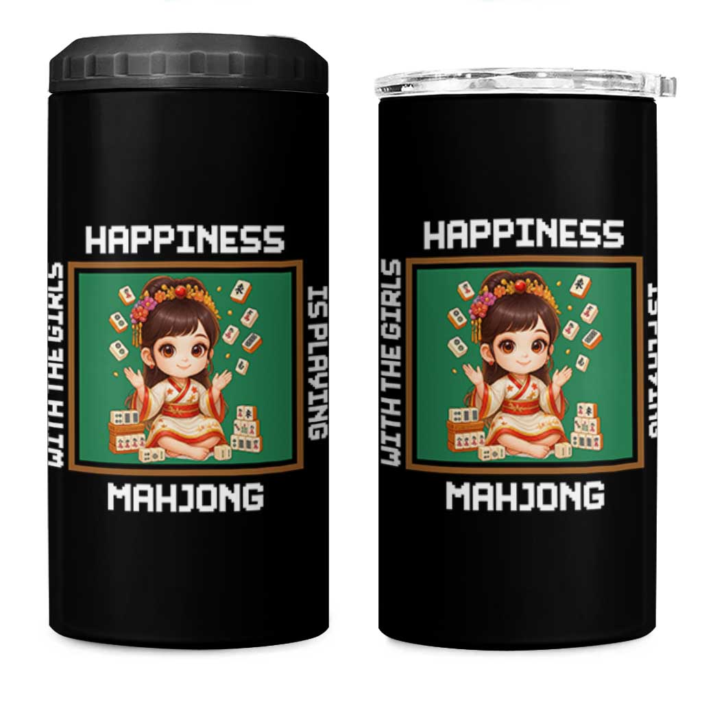 Gambling Chinese Gift 4 in 1 Can Cooler Tumbler Happiness Is Playing Mahjong With The Girls
