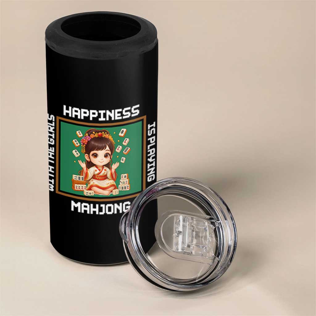 Gambling Chinese Gift 4 in 1 Can Cooler Tumbler Happiness Is Playing Mahjong With The Girls