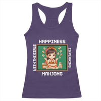 Gambling Chinese Gift Racerback Tank Top Happiness Is Playing Mahjong With The Girls - Wonder Print Shop
