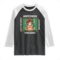 Gambling Chinese Gift Raglan Shirt Happiness Is Playing Mahjong With The Girls - Wonder Print Shop