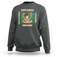 Gambling Chinese Gift Sweatshirt Happiness Is Playing Mahjong With The Girls - Wonder Print Shop