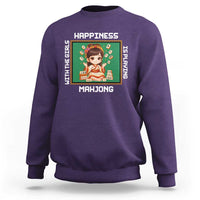 Gambling Chinese Gift Sweatshirt Happiness Is Playing Mahjong With The Girls - Wonder Print Shop