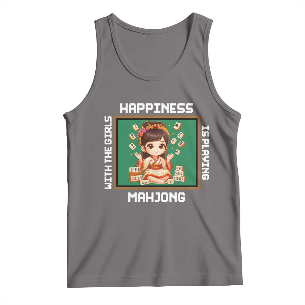 Gambling Chinese Gift Tank Top Happiness Is Playing Mahjong With The Girls - Wonder Print Shop