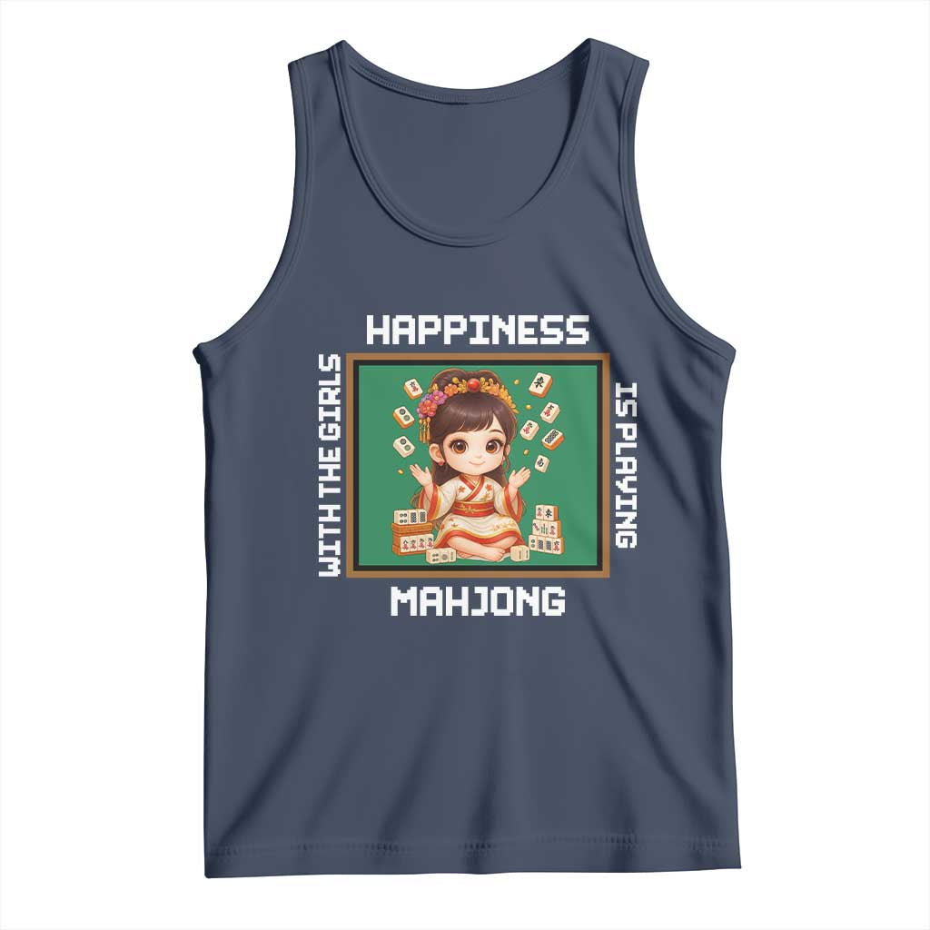 Gambling Chinese Gift Tank Top Happiness Is Playing Mahjong With The Girls - Wonder Print Shop