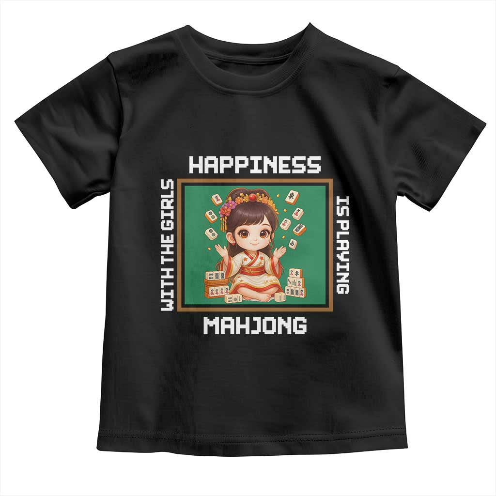 Gambling Chinese Gift Toddler T Shirt Happiness Is Playing Mahjong With The Girls - Wonder Print Shop