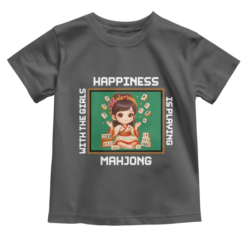 Gambling Chinese Gift Toddler T Shirt Happiness Is Playing Mahjong With The Girls - Wonder Print Shop
