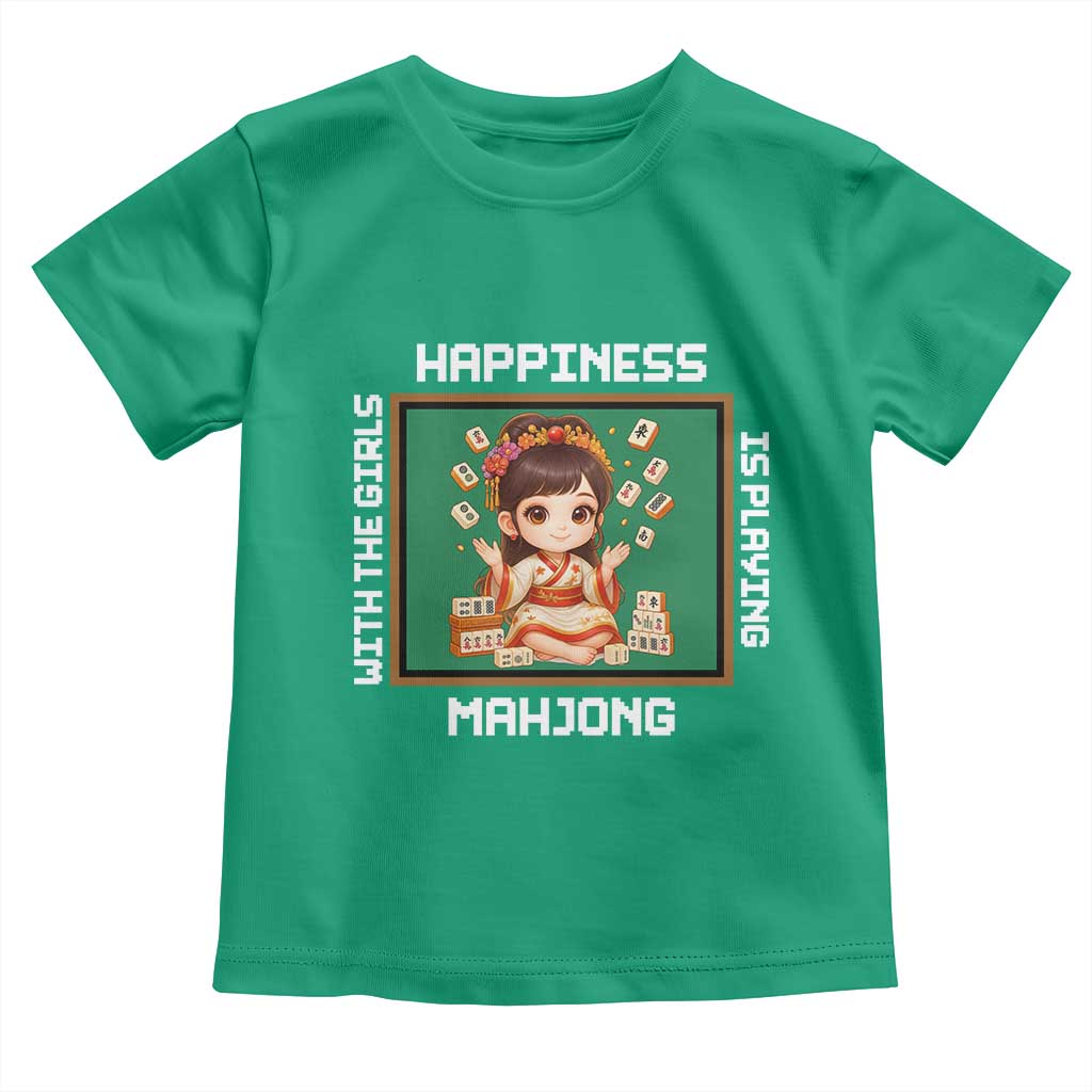 Gambling Chinese Gift Toddler T Shirt Happiness Is Playing Mahjong With The Girls - Wonder Print Shop
