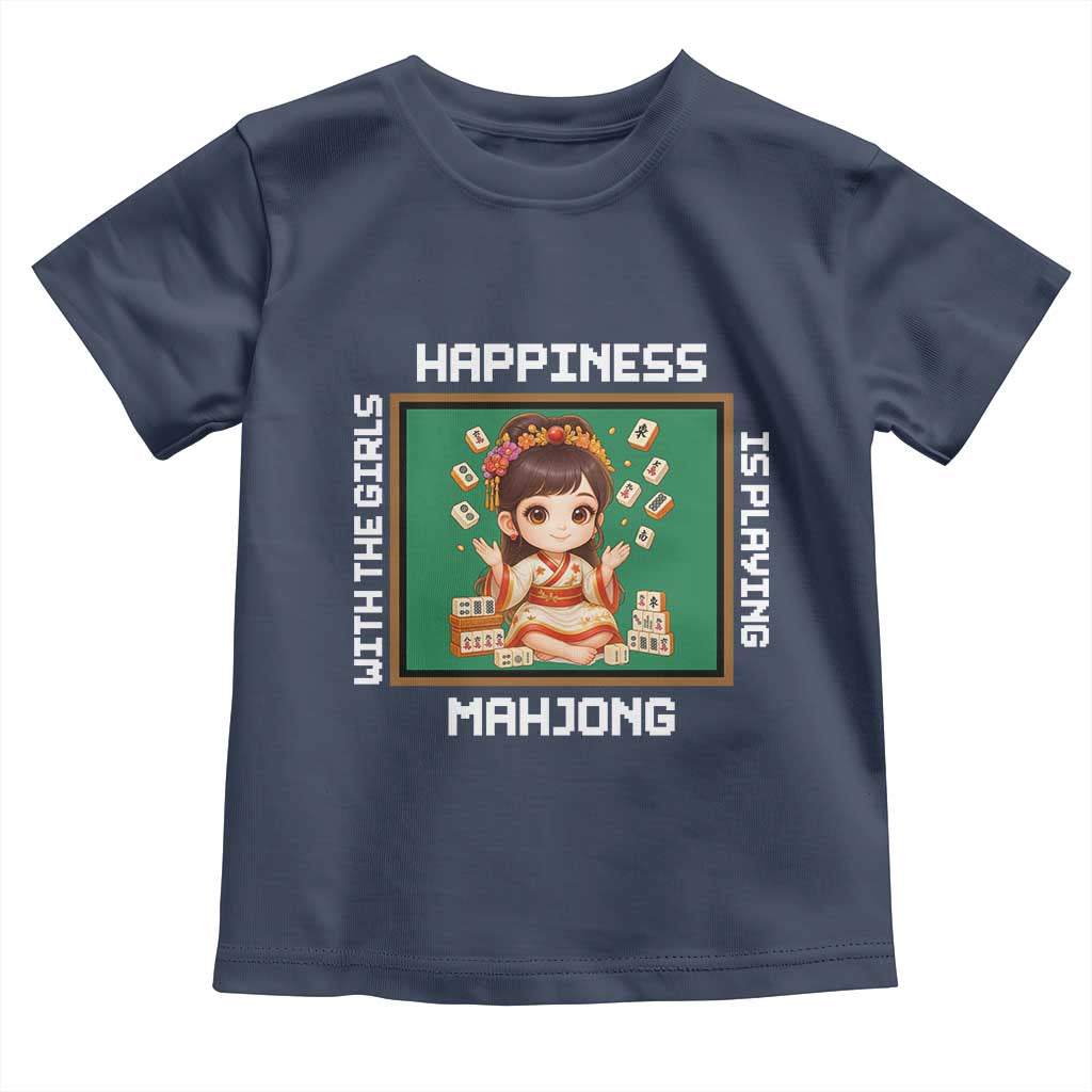 Gambling Chinese Gift Toddler T Shirt Happiness Is Playing Mahjong With The Girls - Wonder Print Shop