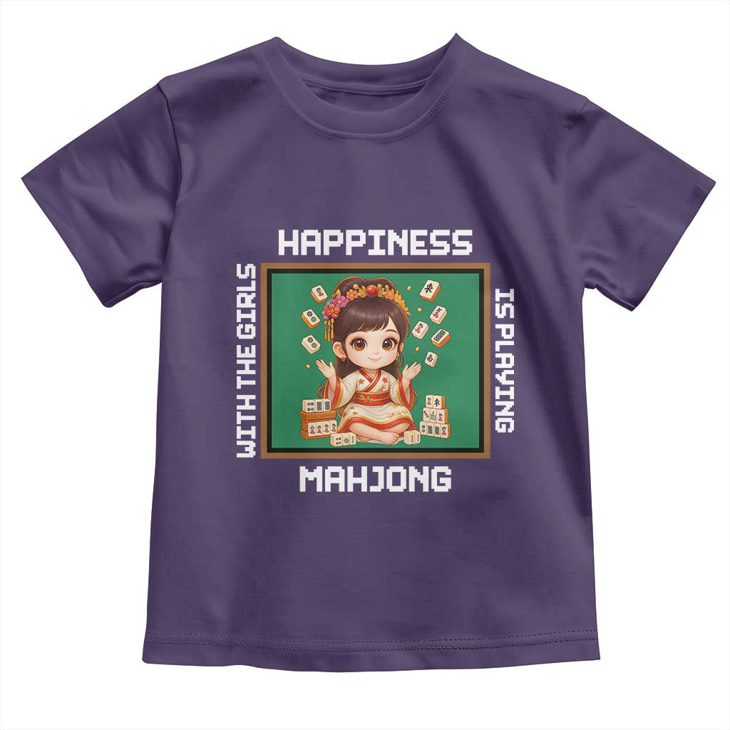 Gambling Chinese Gift Toddler T Shirt Happiness Is Playing Mahjong With The Girls - Wonder Print Shop