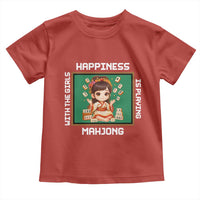 Gambling Chinese Gift Toddler T Shirt Happiness Is Playing Mahjong With The Girls - Wonder Print Shop