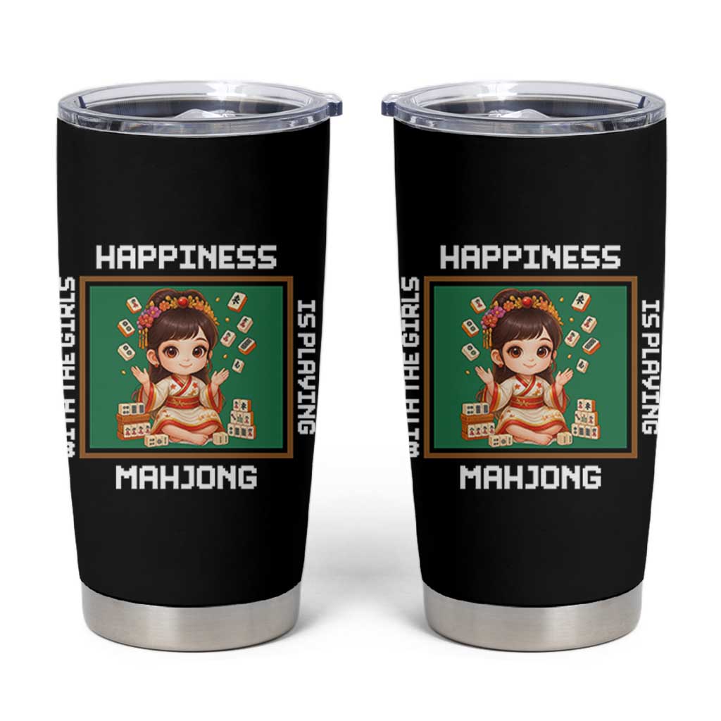 Gambling Chinese Gift Tumbler Cup Happiness Is Playing Mahjong With The Girls