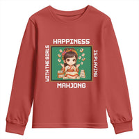 Gambling Chinese Gift Youth Sweatshirt Happiness Is Playing Mahjong With The Girls - Wonder Print Shop