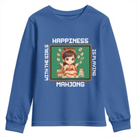 Gambling Chinese Gift Youth Sweatshirt Happiness Is Playing Mahjong With The Girls - Wonder Print Shop
