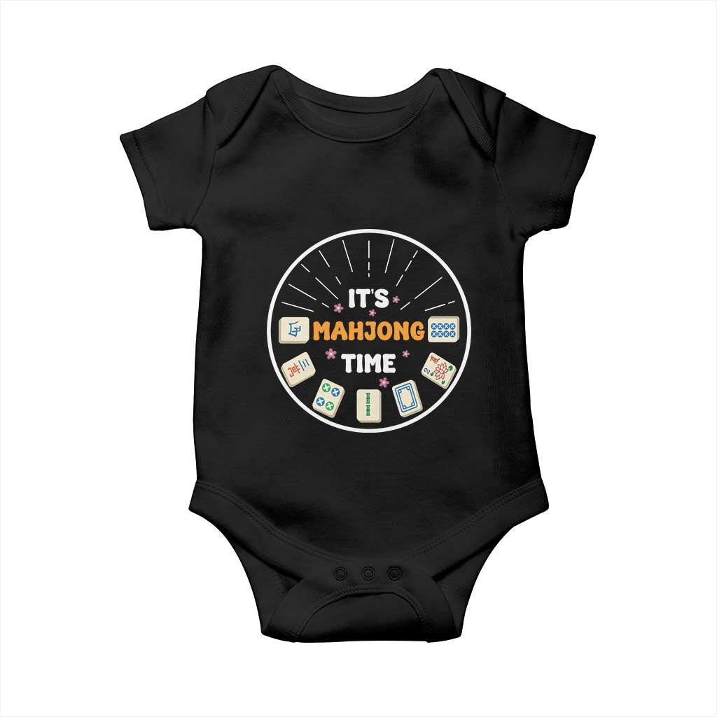 It Is Mahjong Time Baby Onesie Gambling Chinese Gift - Wonder Print Shop