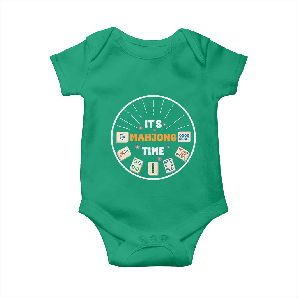 It Is Mahjong Time Baby Onesie Gambling Chinese Gift - Wonder Print Shop