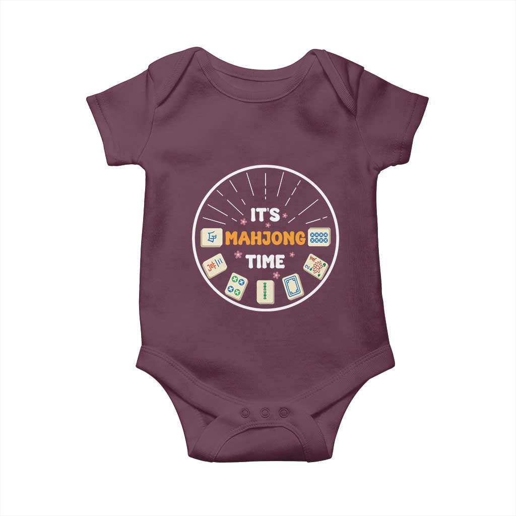 It Is Mahjong Time Baby Onesie Gambling Chinese Gift - Wonder Print Shop