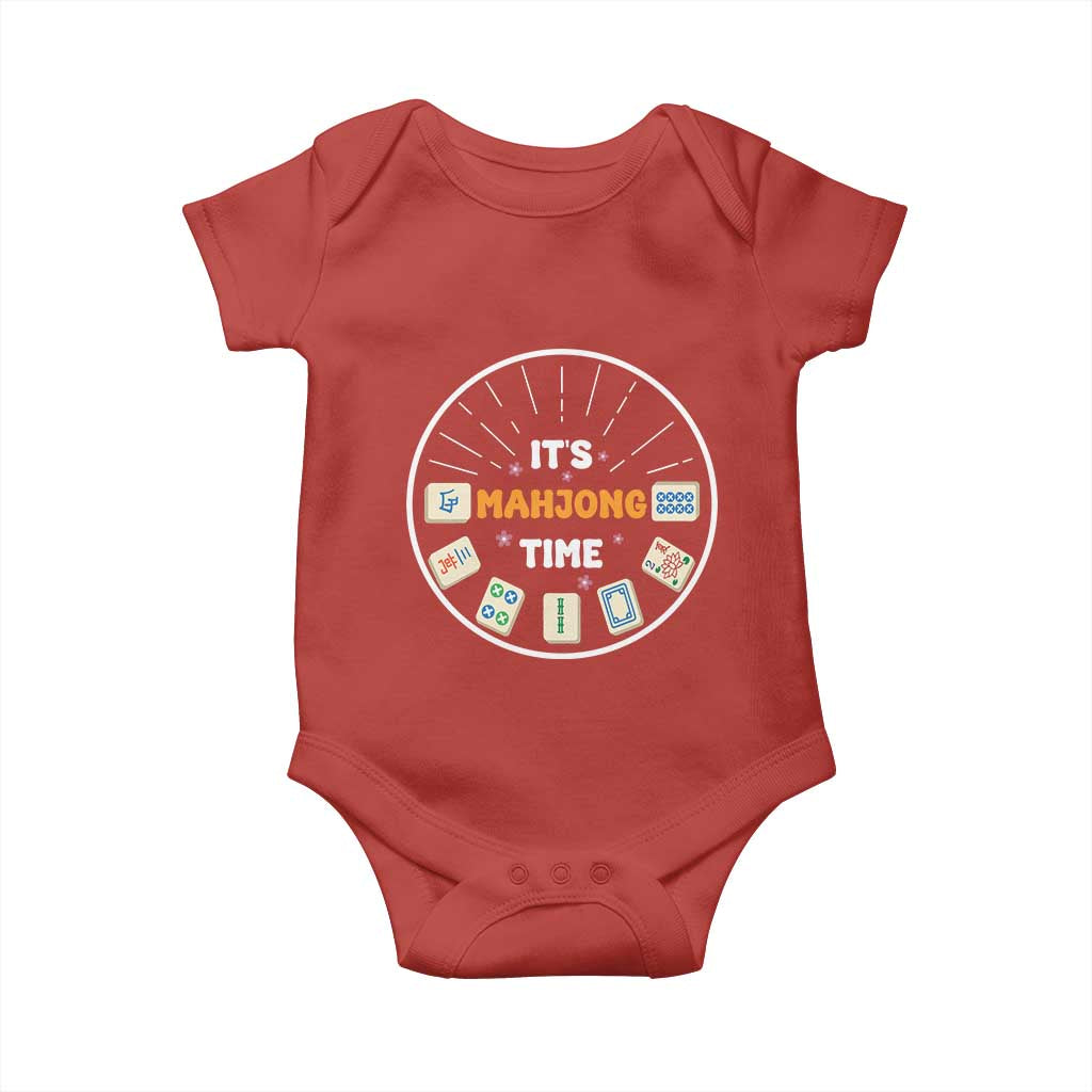It Is Mahjong Time Baby Onesie Gambling Chinese Gift - Wonder Print Shop