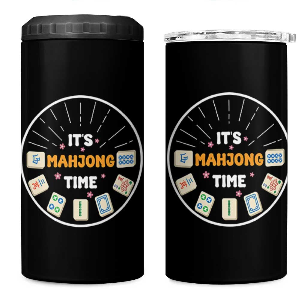 It Is Mahjong Time 4 in 1 Can Cooler Tumbler Gambling Chinese Gift