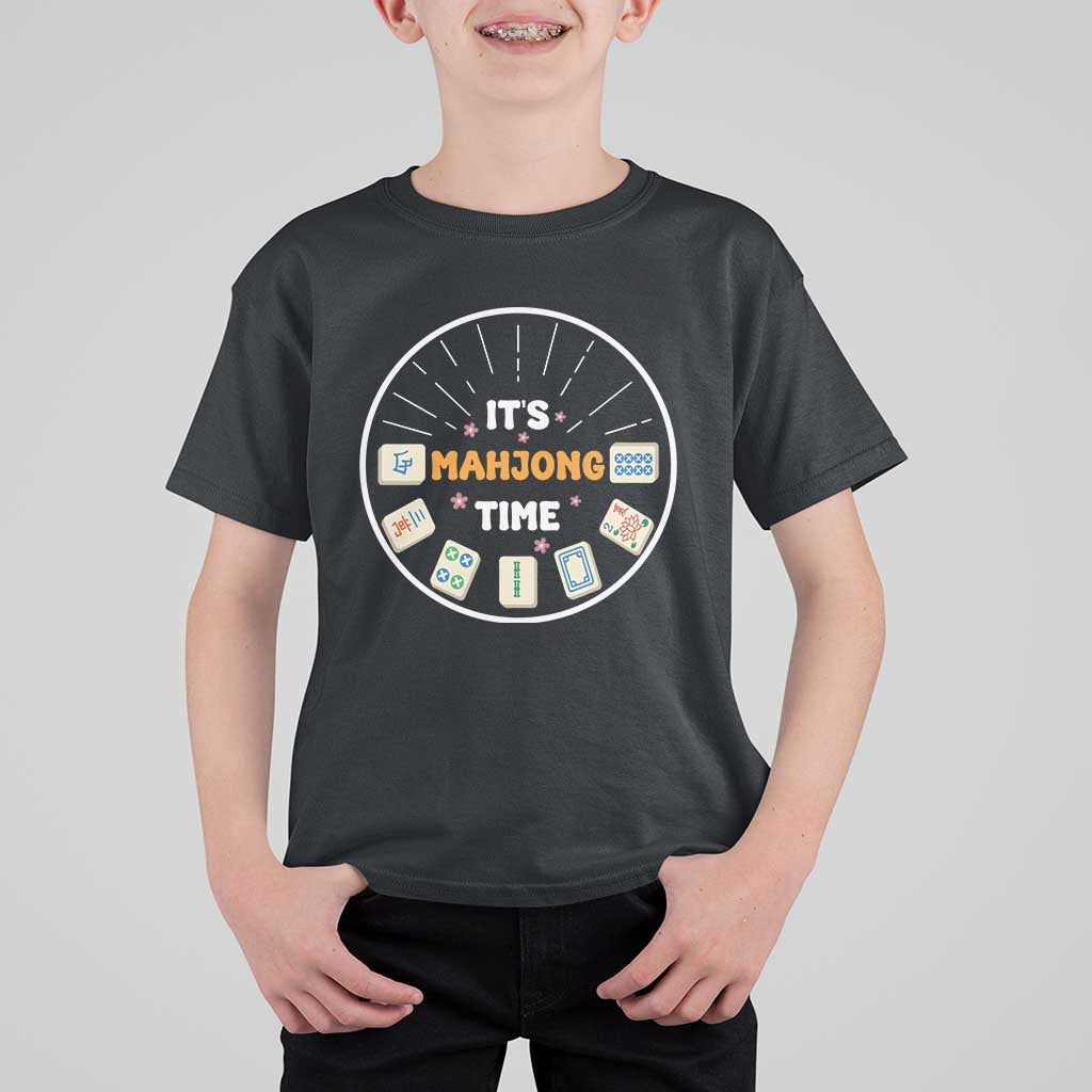 It Is Mahjong Time T Shirt For Kid Gambling Chinese Gift - Wonder Print Shop