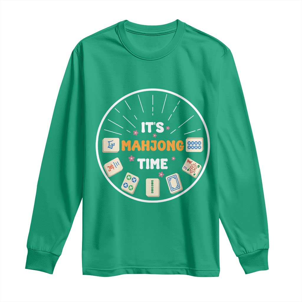 It Is Mahjong Time Long Sleeve Shirt Gambling Chinese Gift - Wonder Print Shop